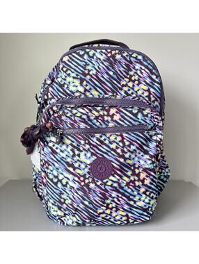 Kipling Seoul Up 17" Laptop Extra Large Backpack Rainbow Speckle NWT